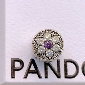Pandora Pave’ Forget Me Not Charm